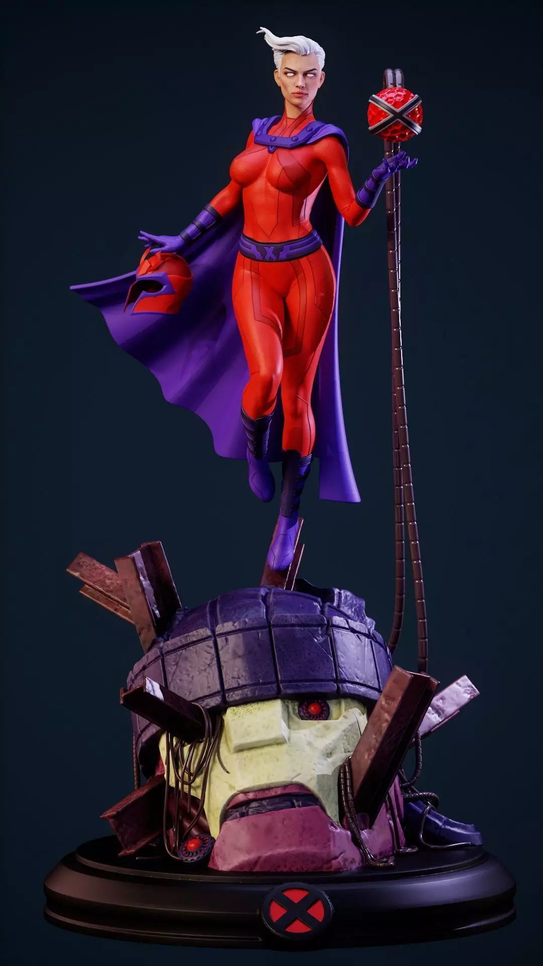 Magneto Female version high detailed 3D print model_0