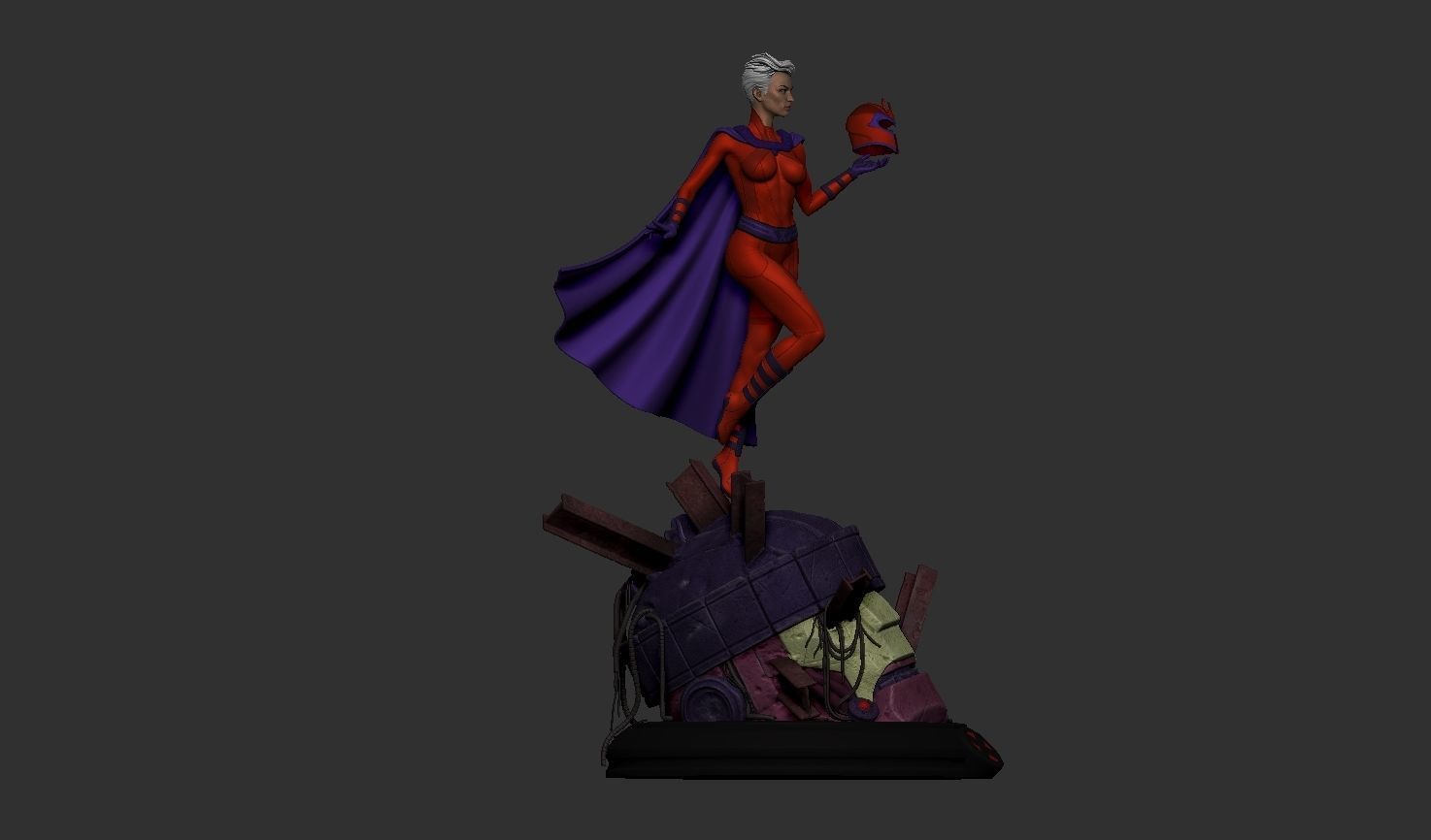 Magneto Female version high detailed 3D print model_58
