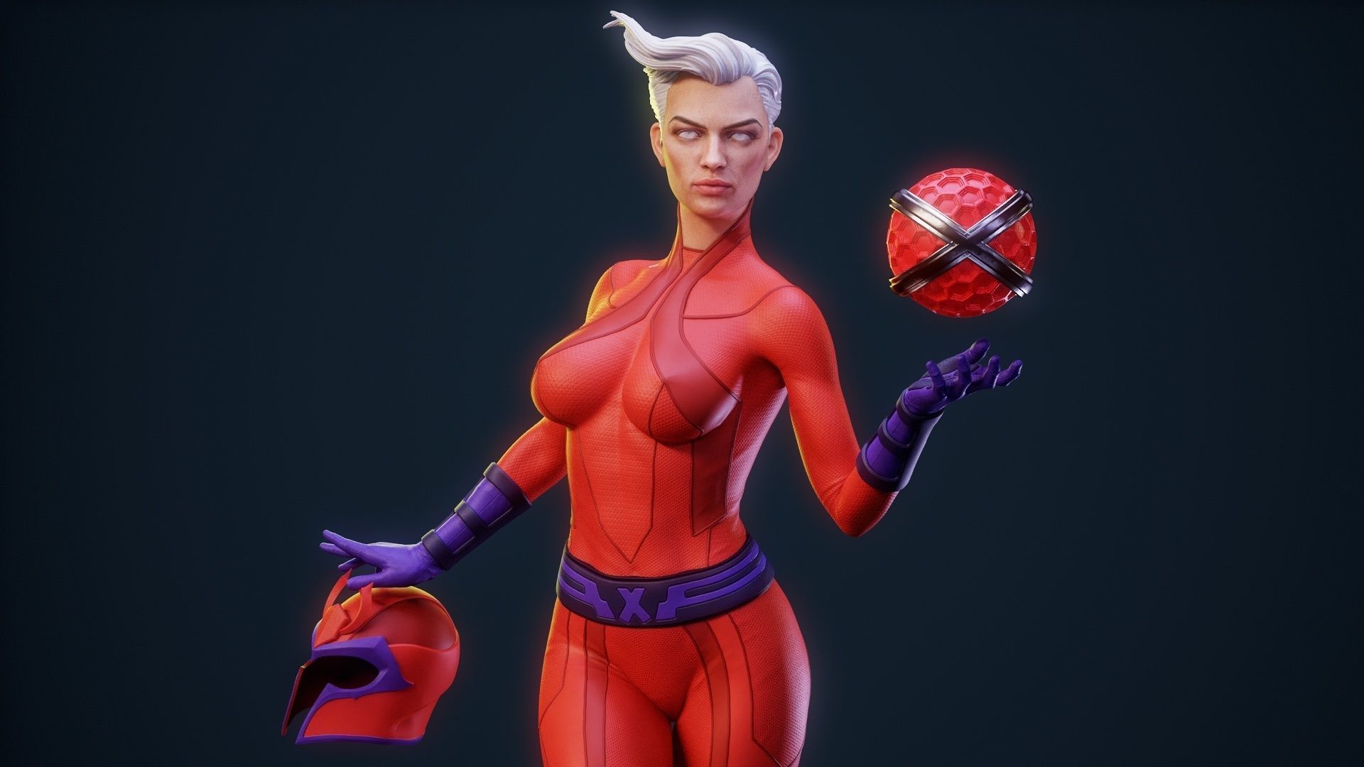 Magneto Female version high detailed 3D print model_28