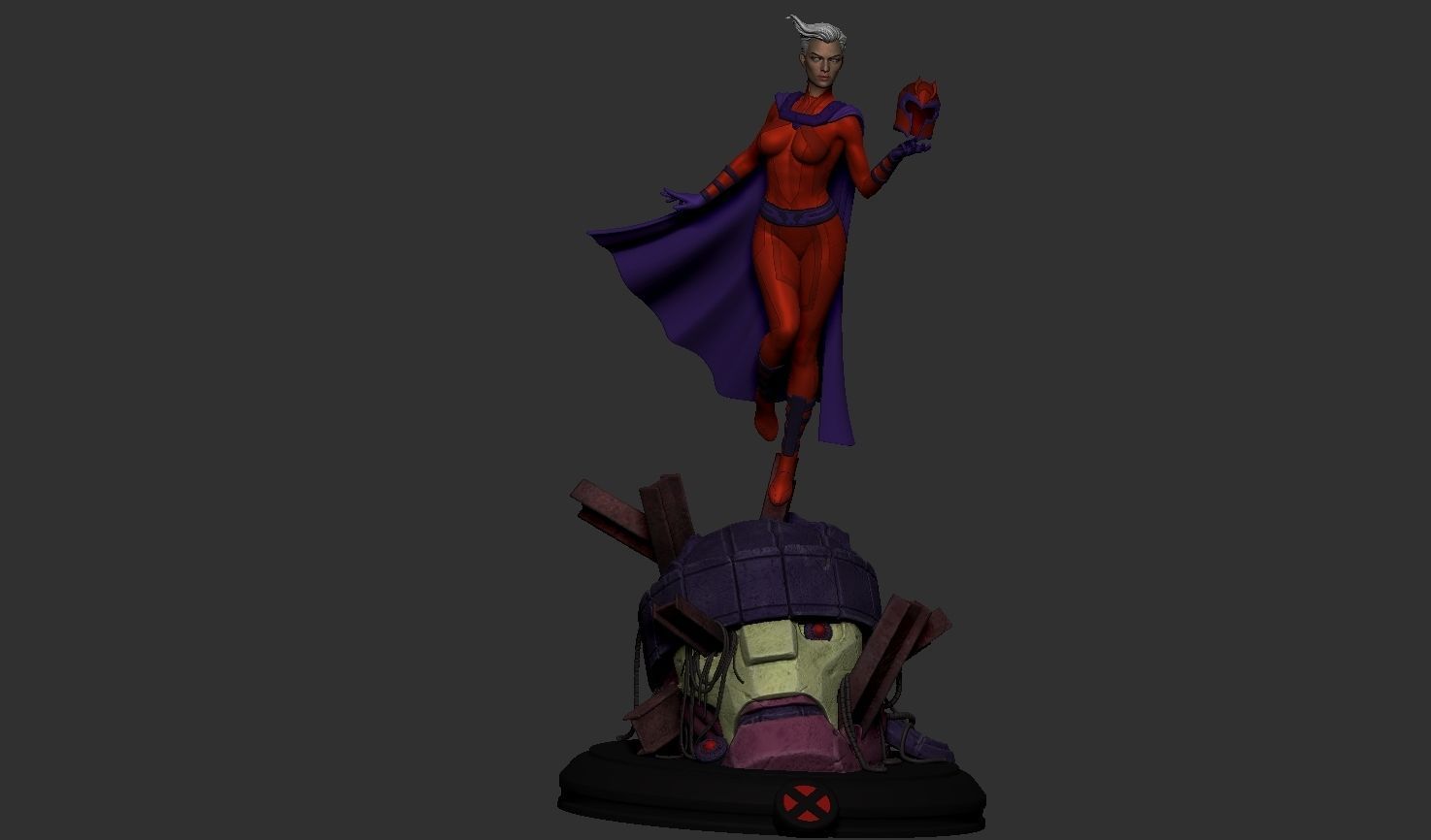 Magneto Female version high detailed 3D print model_61