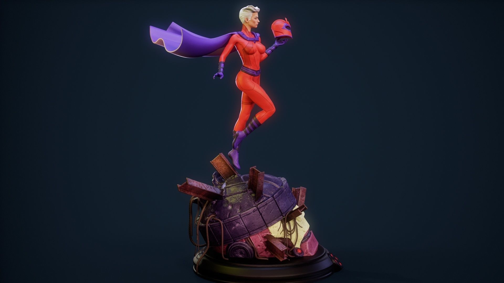 Magneto Female version high detailed 3D print model_11