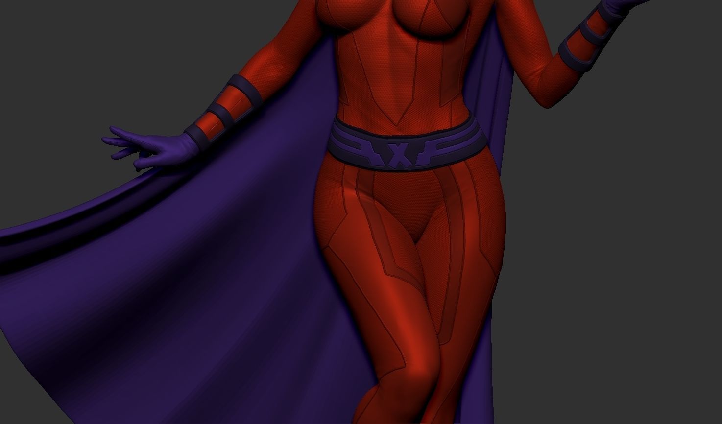 Magneto Female version high detailed 3D print model_60