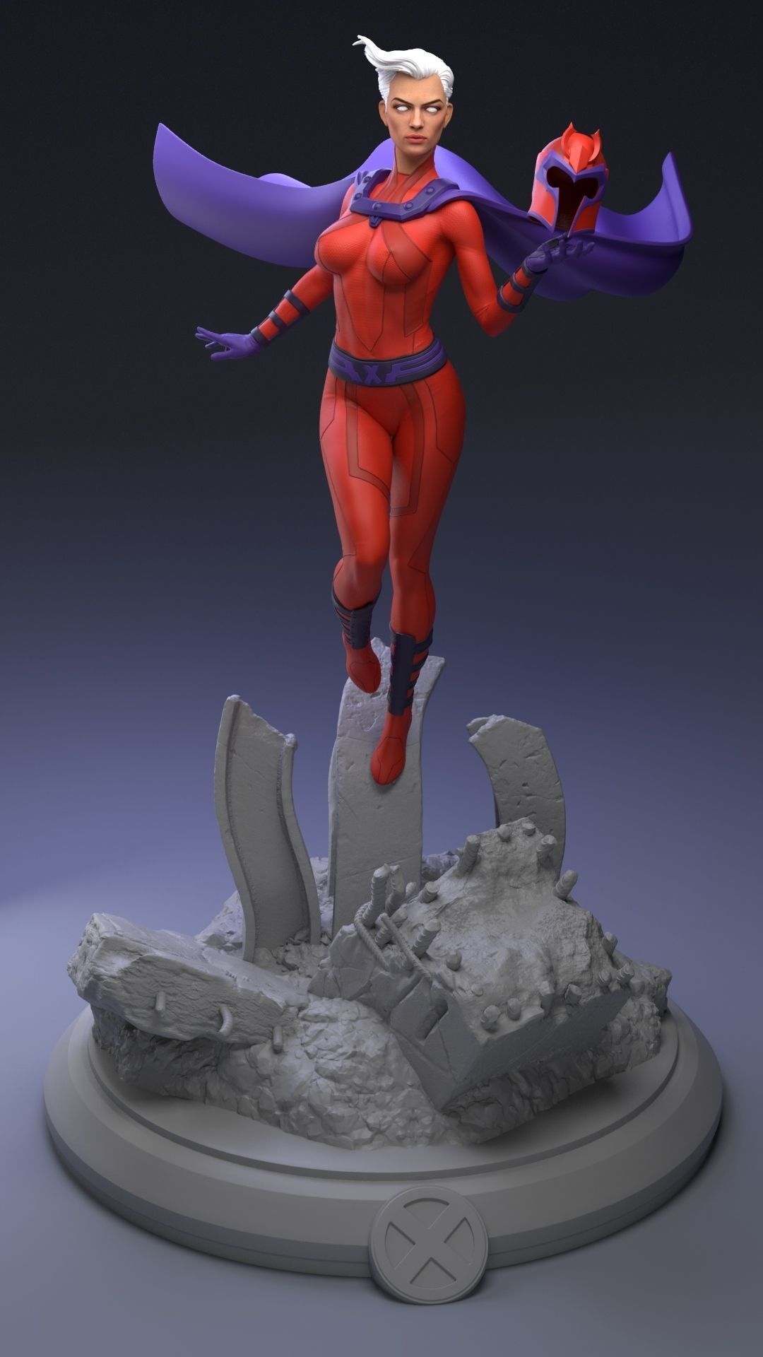 Magneto Female version high detailed 3D print model_21