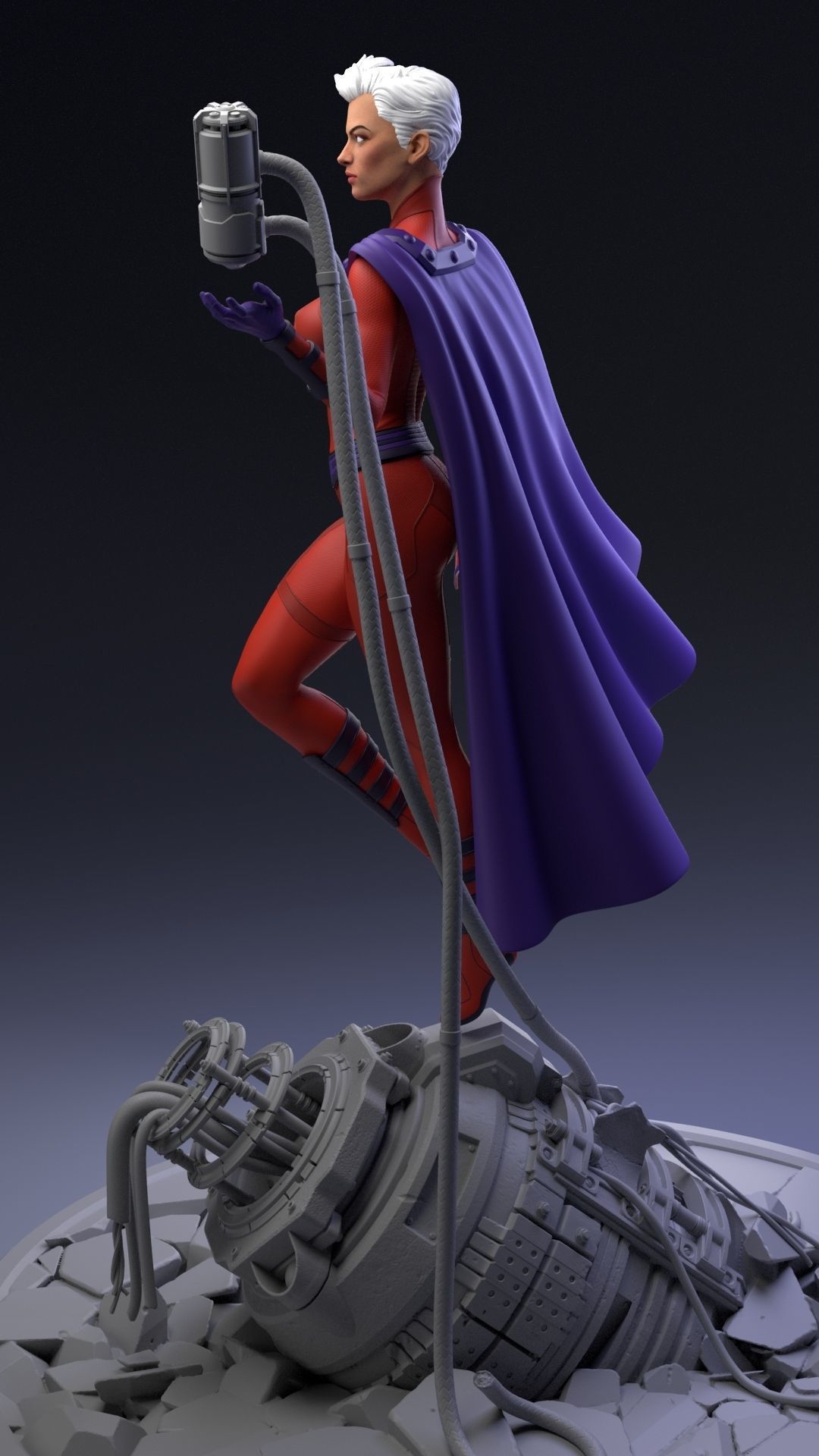 Magneto Female version high detailed 3D print model_19