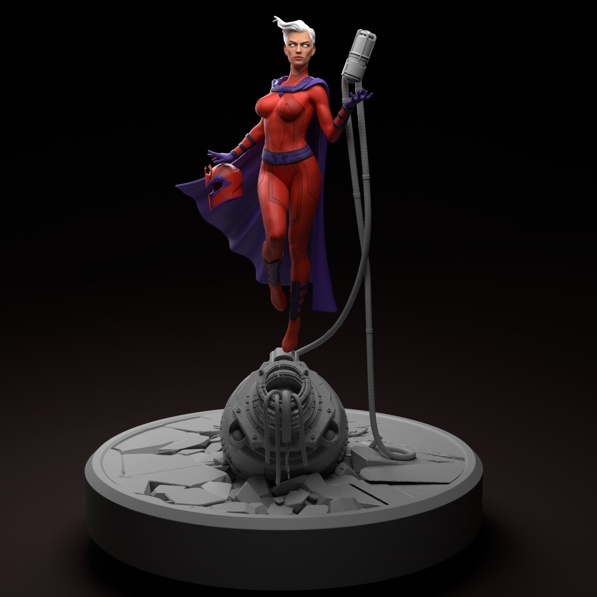 Magneto Female version high detailed 3D print model_7