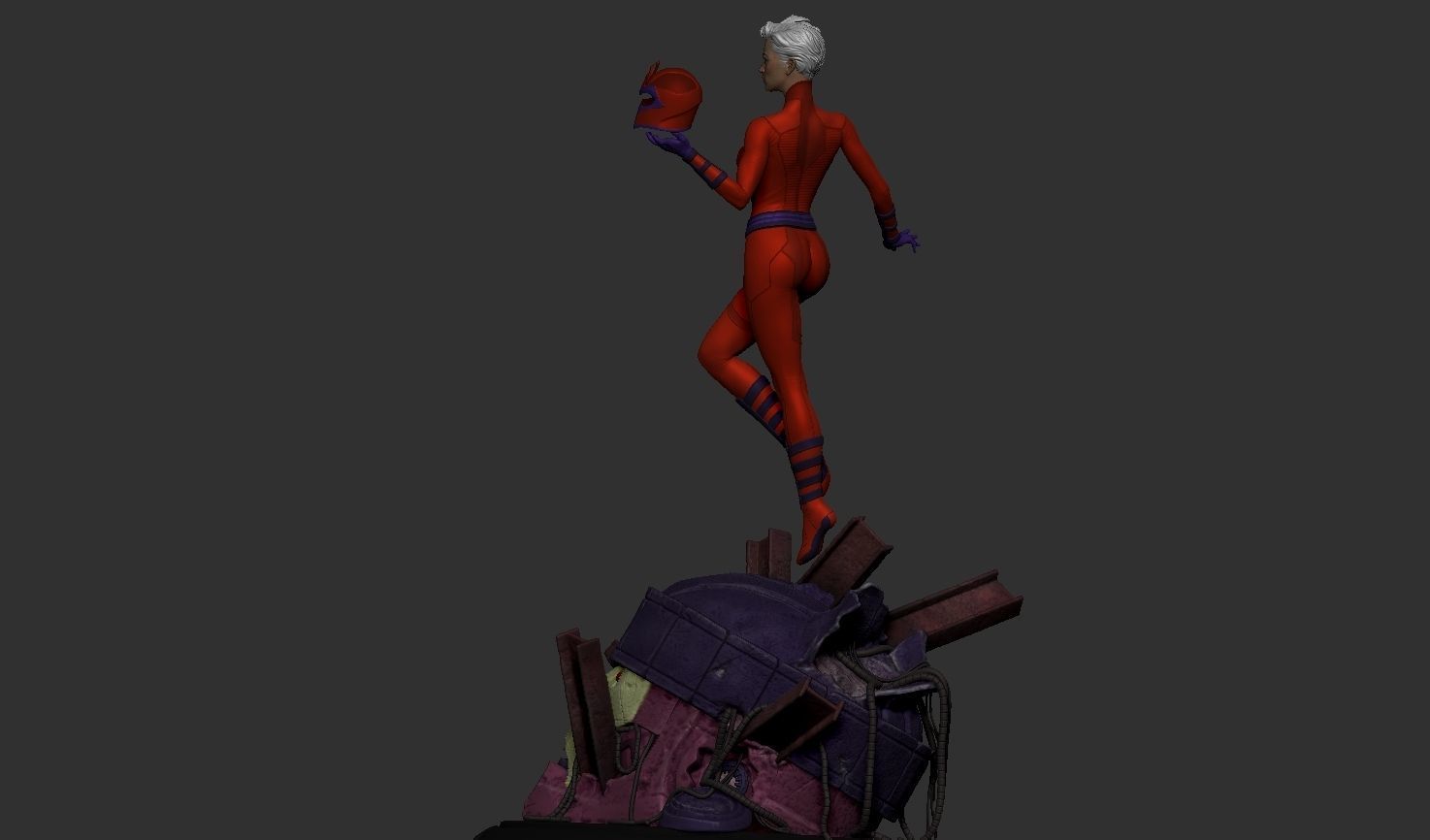 Magneto Female version high detailed 3D print model_64