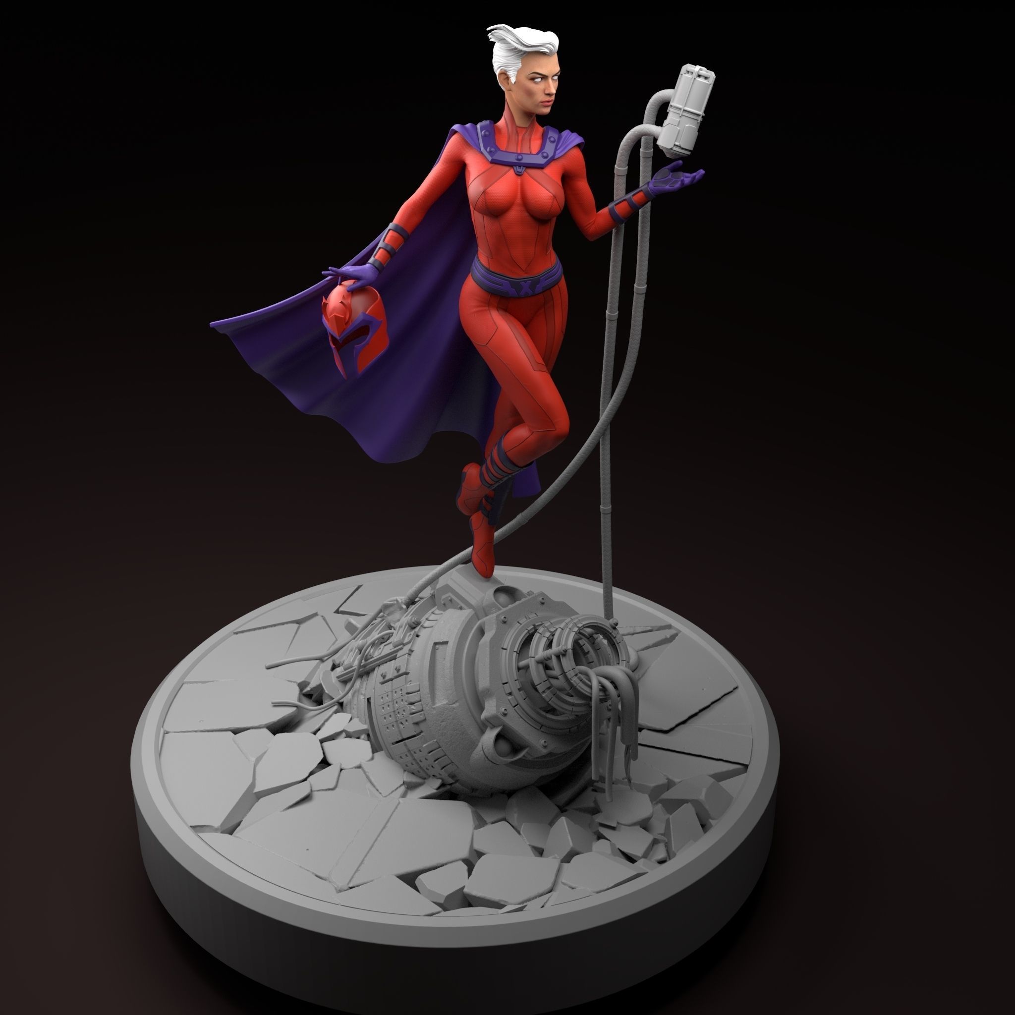 Magneto Female version high detailed 3D print model_15