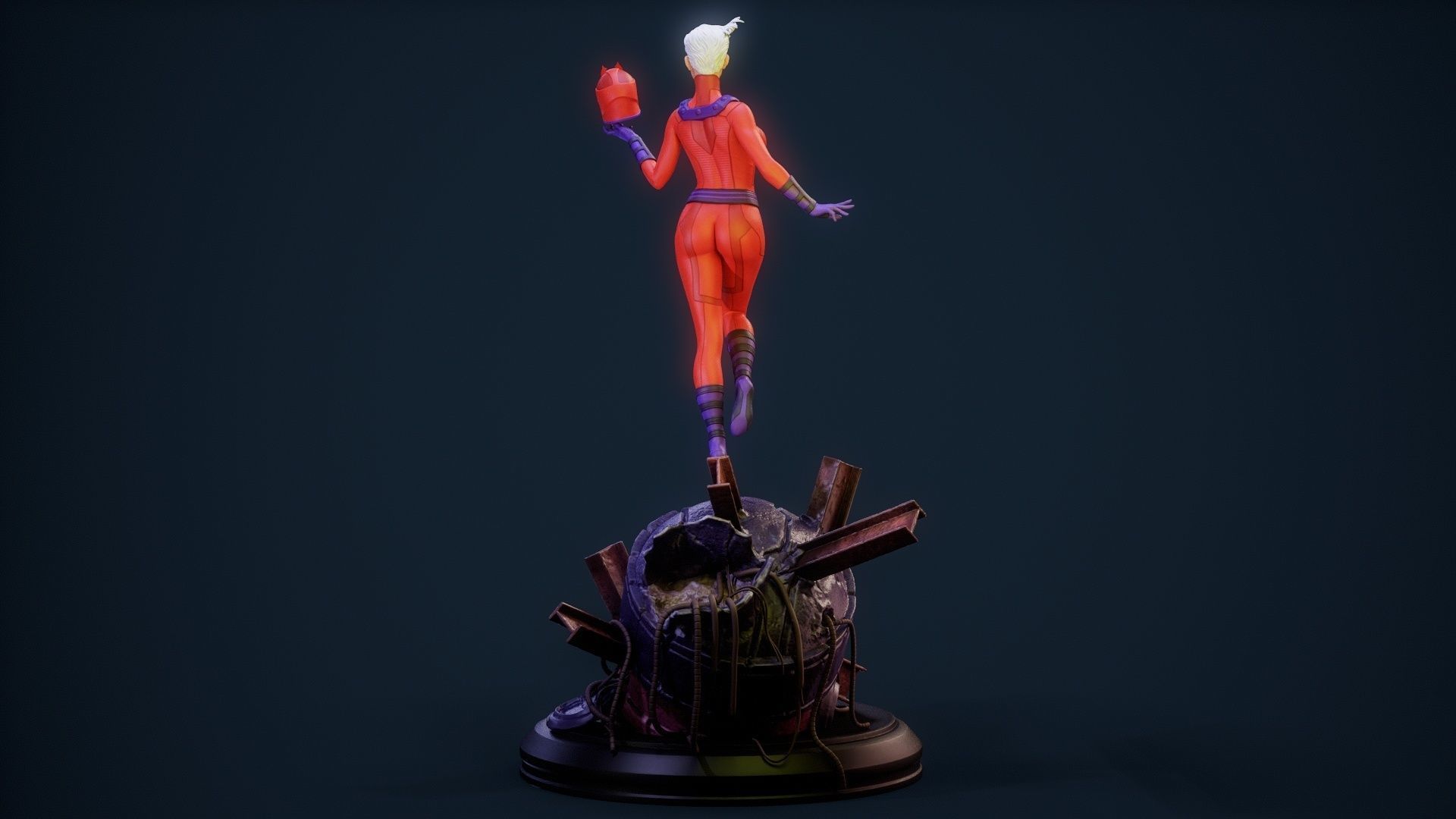 Magneto Female version high detailed 3D print model_13