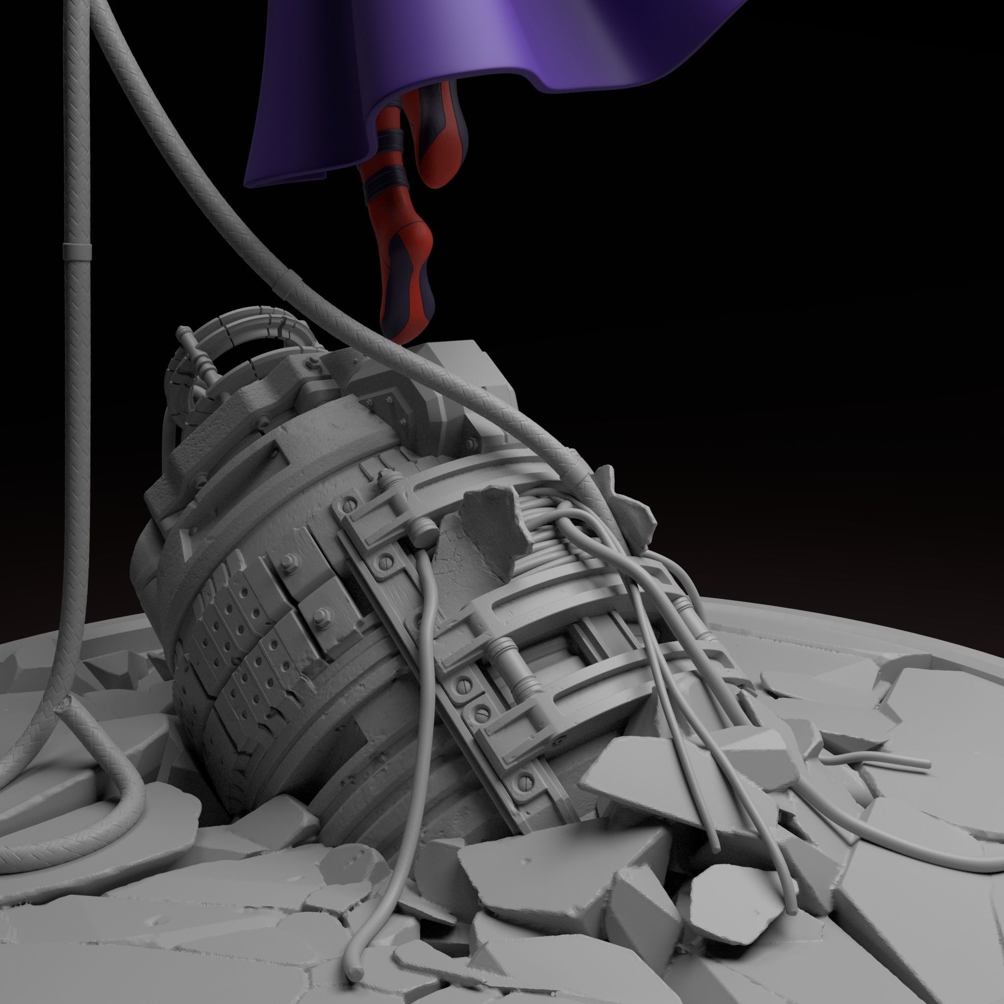 Magneto Female version high detailed 3D print model_17