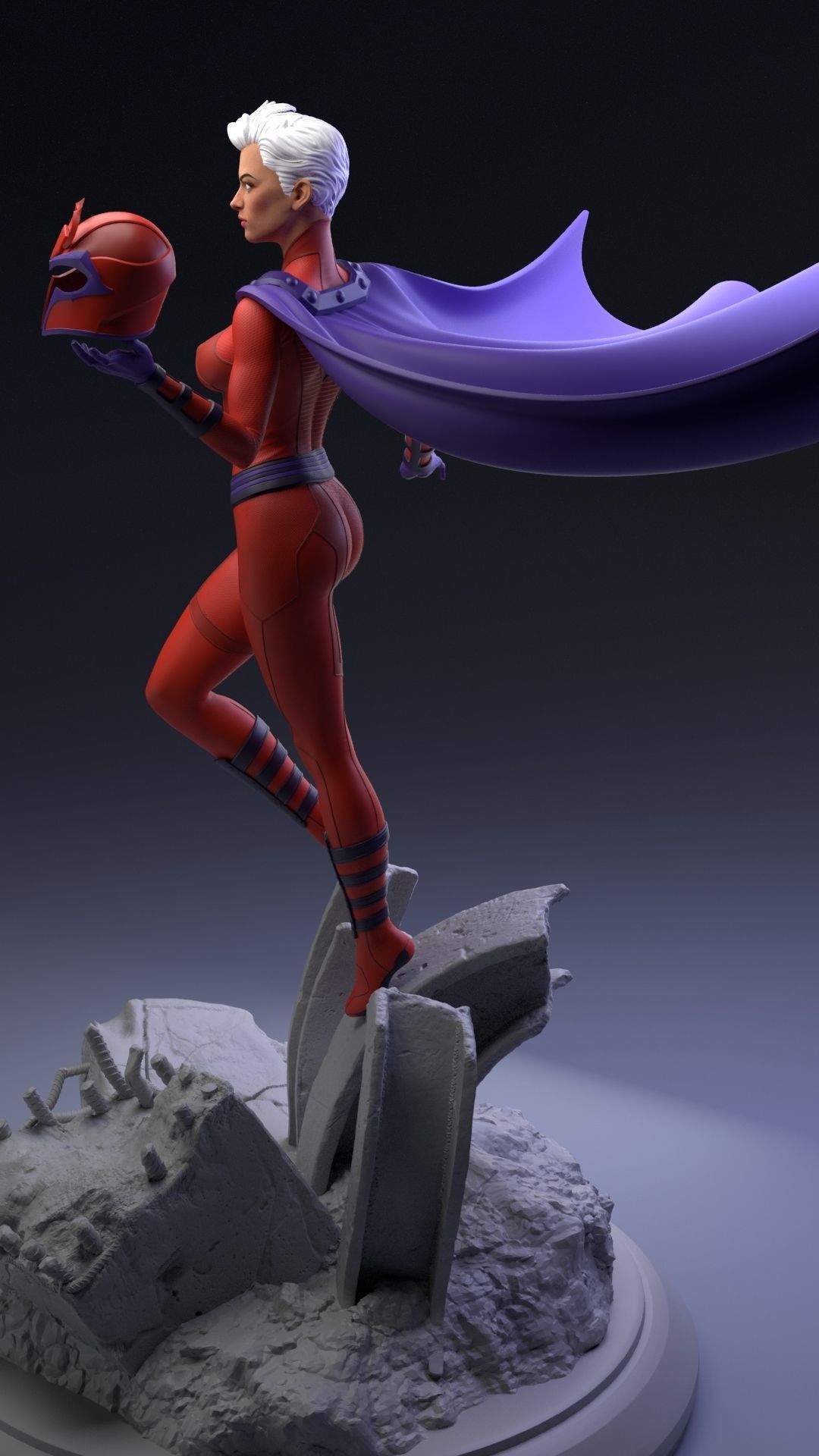 Magneto Female version high detailed 3D print model_22