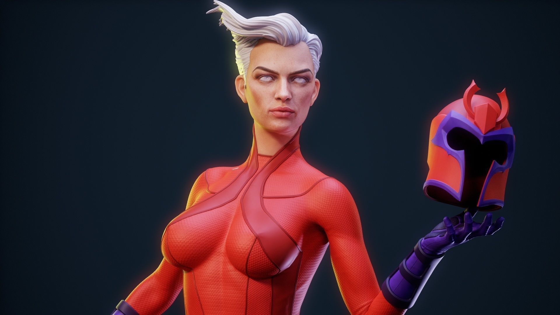 Magneto Female version high detailed 3D print model_31