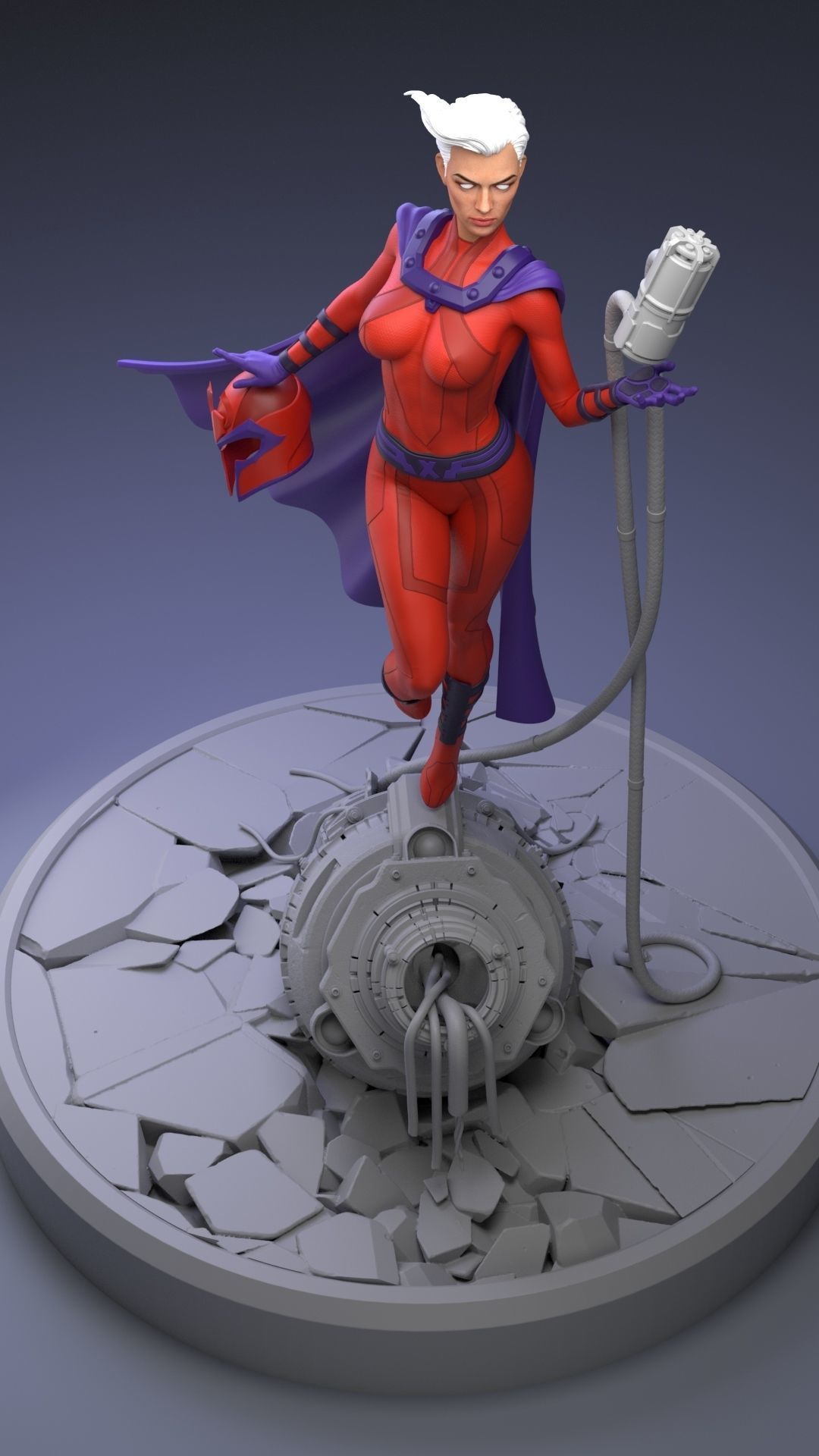 Magneto Female version high detailed 3D print model_20