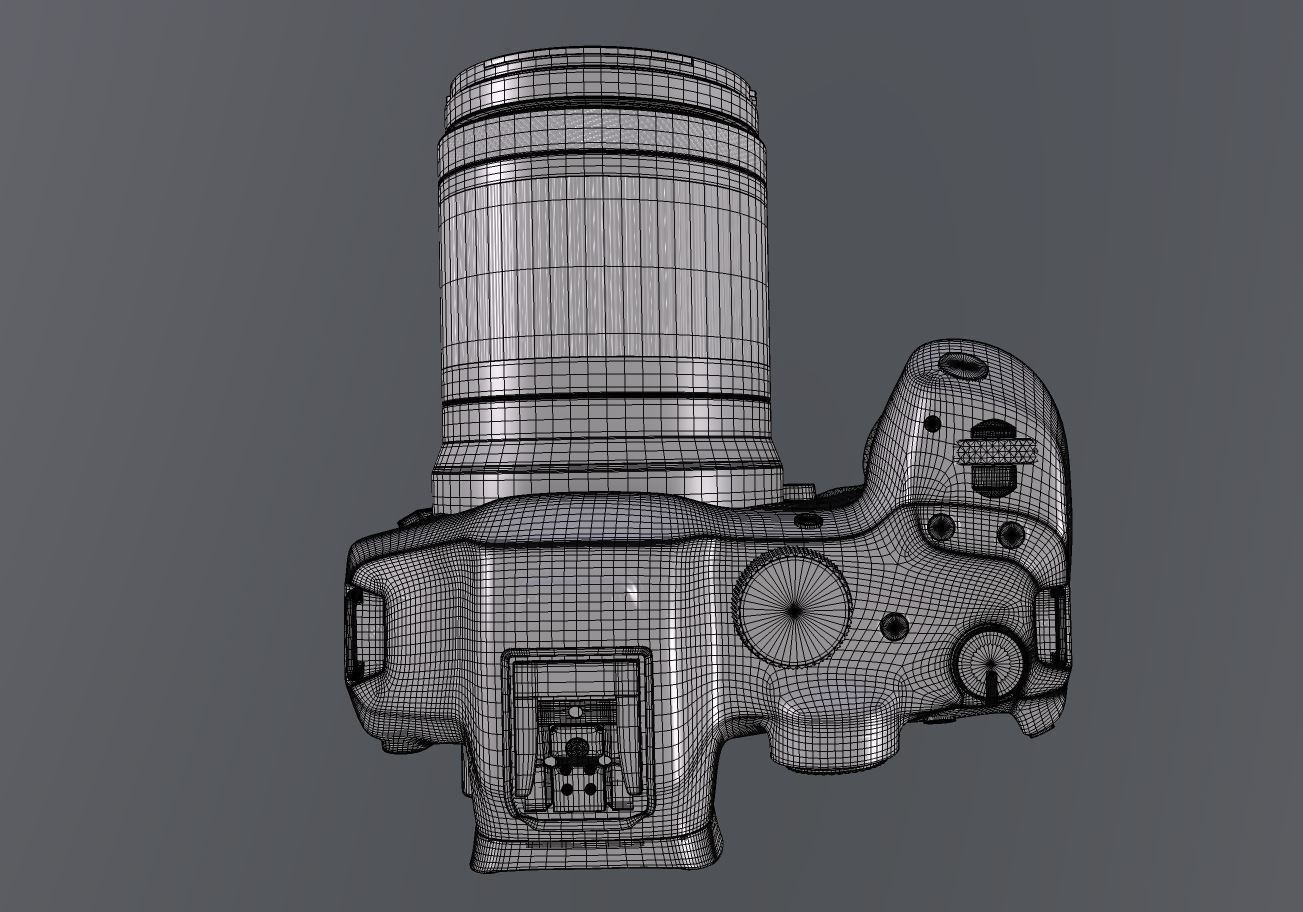 Canon EOS R7 Mirrorless Camera Low-poly 3D model_13