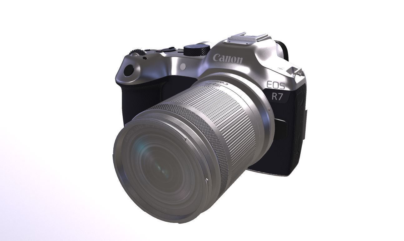 Canon EOS R7 Mirrorless Camera Low-poly 3D model_5