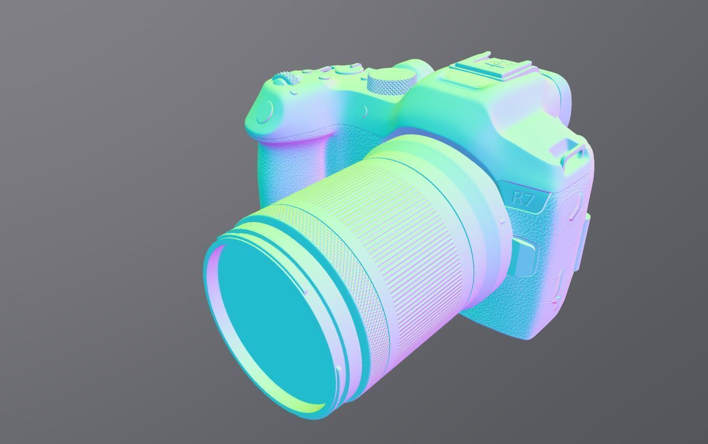 Canon EOS R7 Mirrorless Camera Low-poly 3D model_11