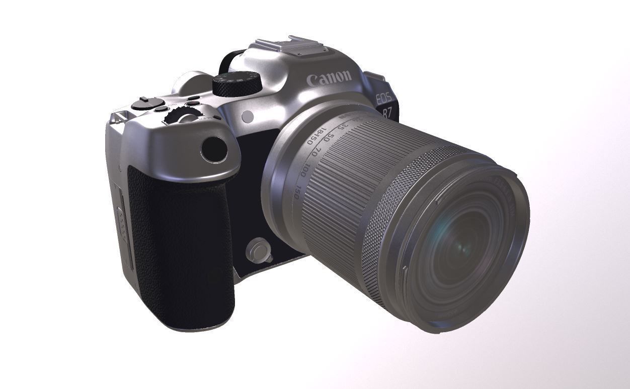 Canon EOS R7 Mirrorless Camera Low-poly 3D model_4
