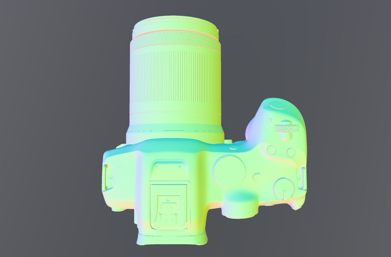 Canon EOS R7 Mirrorless Camera Low-poly 3D model_9