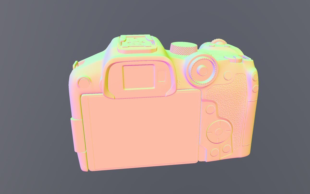 Canon EOS R7 Mirrorless Camera Low-poly 3D model_10
