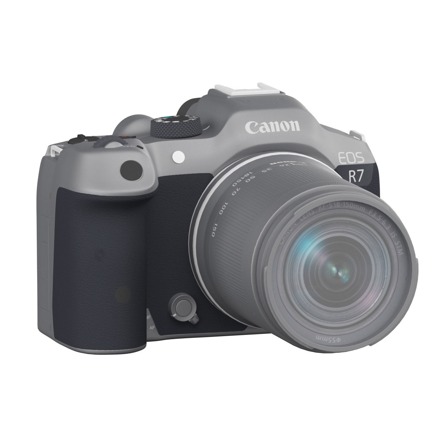Canon EOS R7 Mirrorless Camera Low-poly 3D model_2