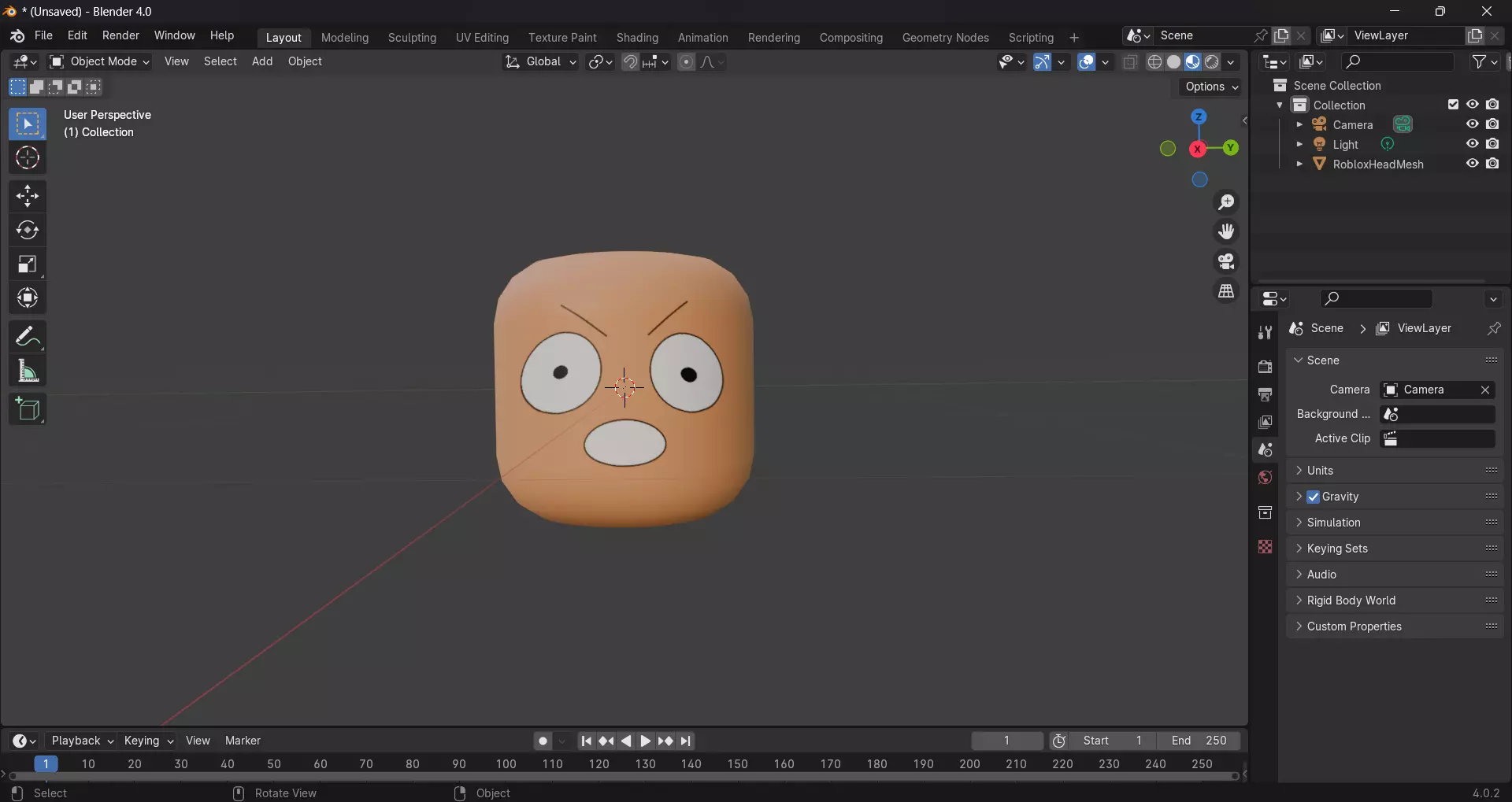 Angry Face 3D model_0