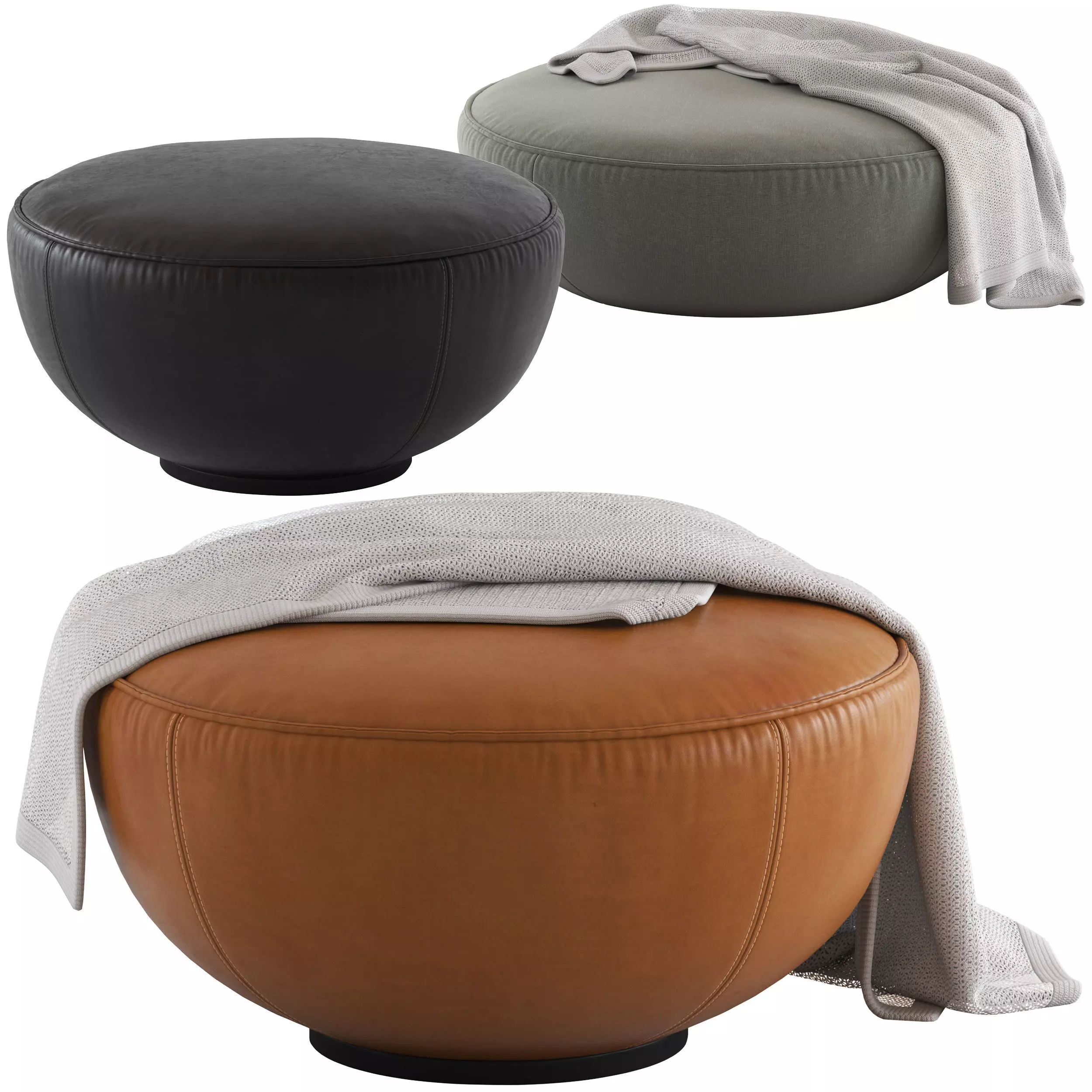 Globewest Natadora Fable Ottomans 3D model