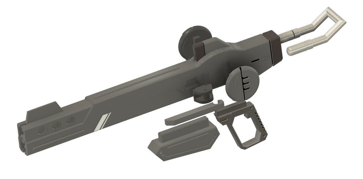 Destiny Gundam Spec II Rifle from gundam seed freedom 3D print model_9