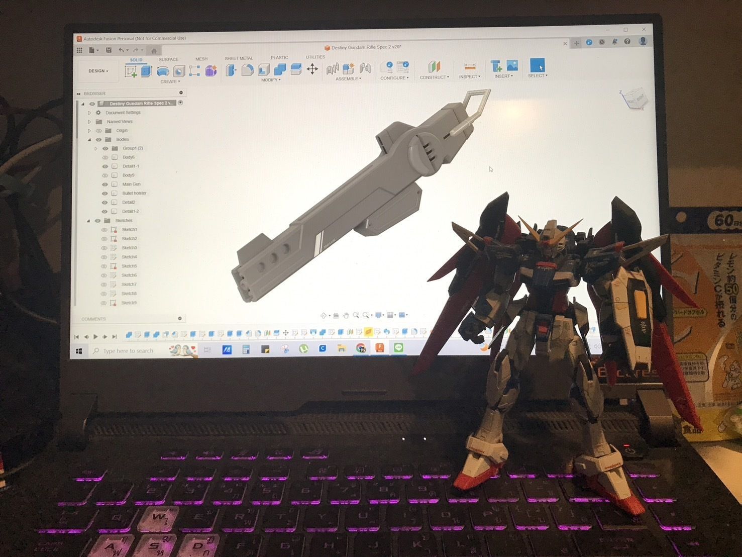 Destiny Gundam Spec II Rifle from gundam seed freedom 3D print model_4