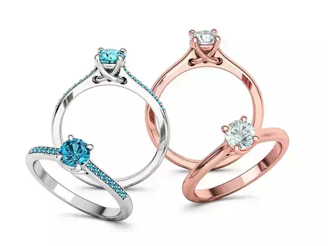 Four Prong Half Carat Stone Engagement Ring Collection