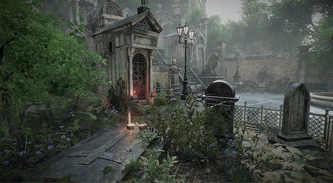 The Cemetery Pack Low-poly 3D model 2