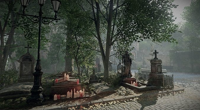 The Cemetery Pack Low-poly 3D model 3