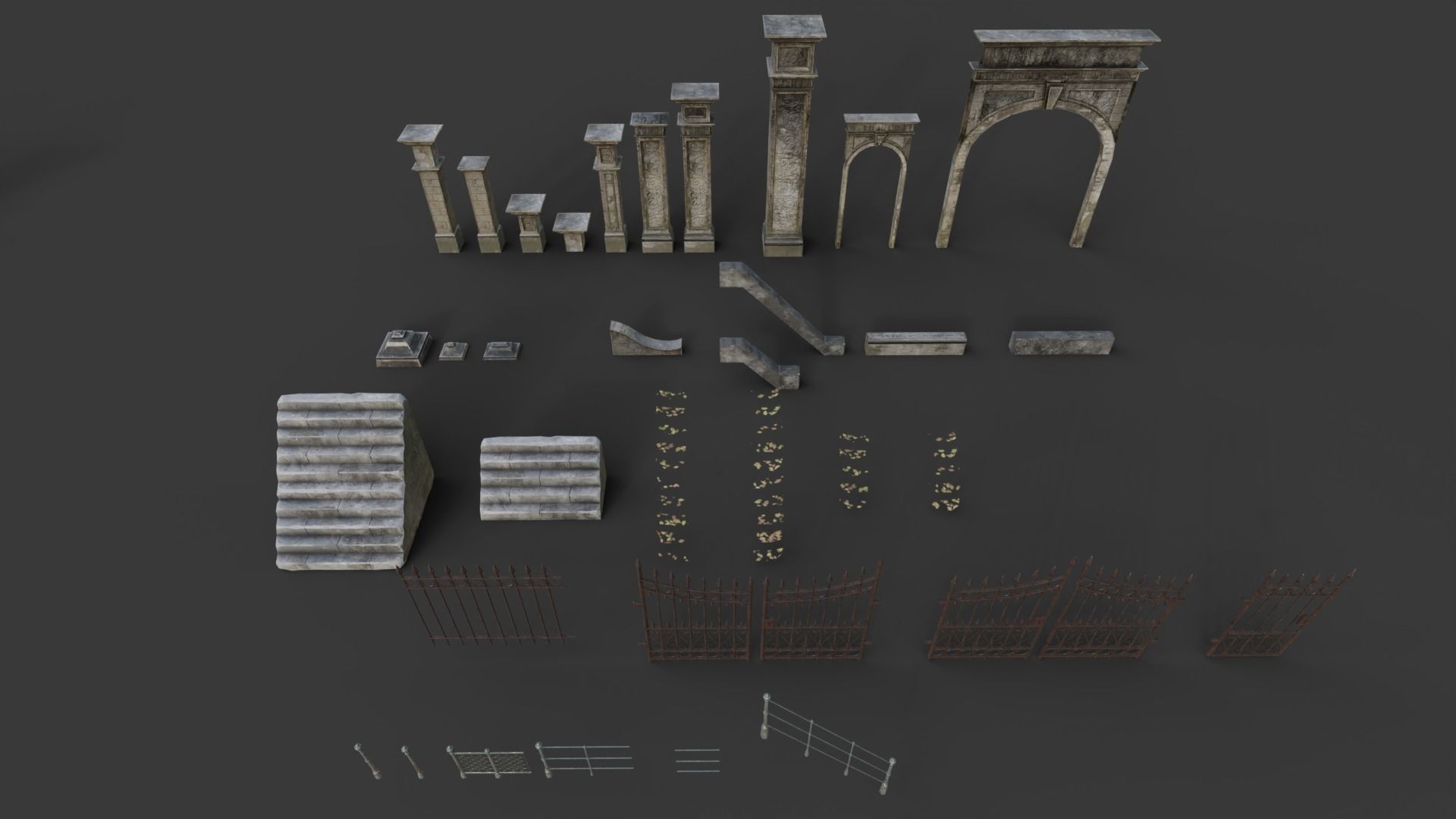 The Cemetery Pack Low-poly 3D model_63