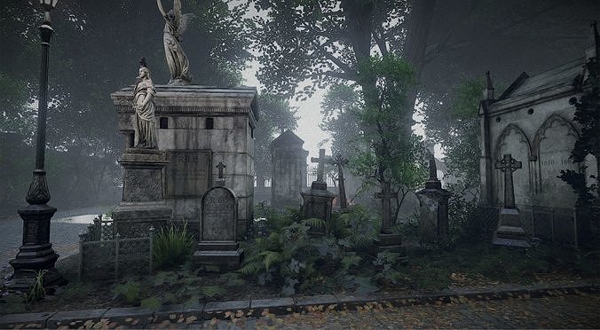 The Cemetery Pack Low-poly 3D model 5