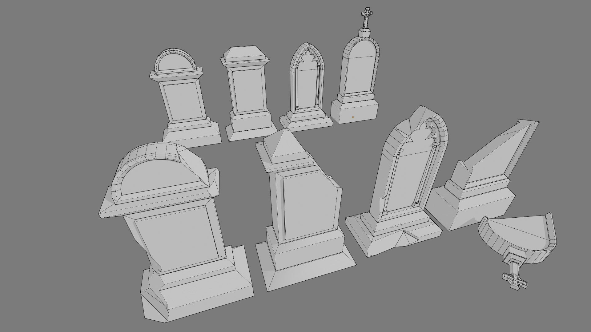 The Cemetery Pack Low-poly 3D model_48