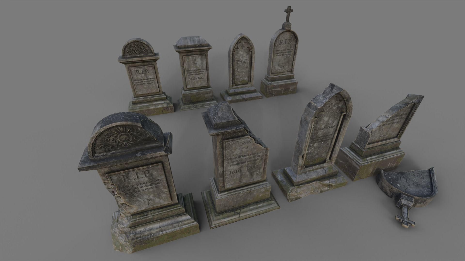 The Cemetery Pack Low-poly 3D model_47
