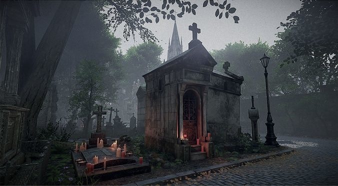 The Cemetery Pack Low-poly 3D model 4