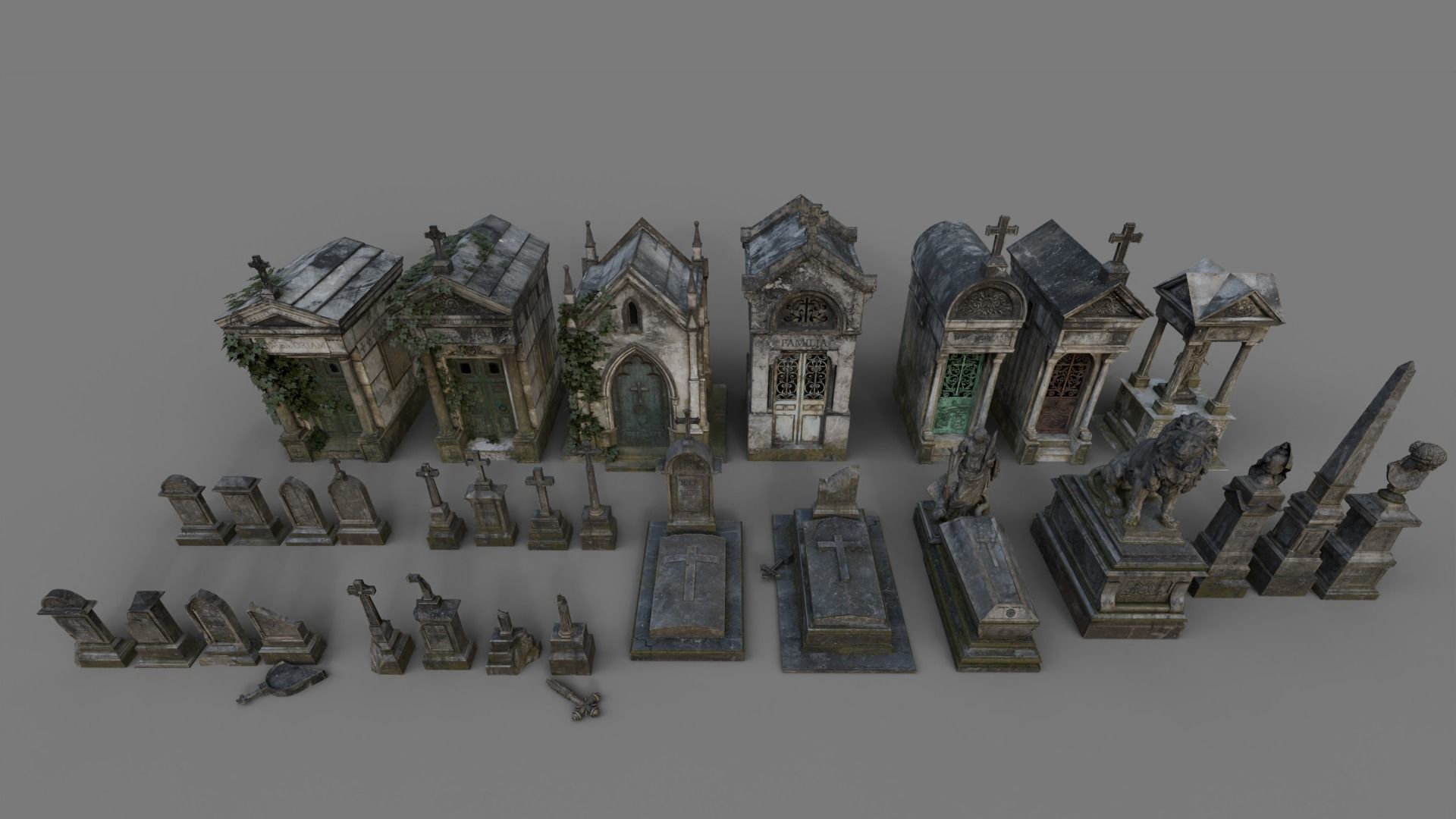 The Cemetery Pack Low-poly 3D model_20
