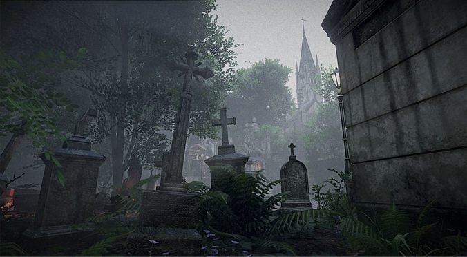 The Cemetery Pack Low-poly 3D model 6