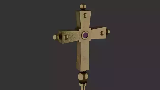 Papal Staff Low-poly 3D model
