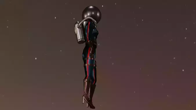 Sci-Fi Astronaut Girl 3D Model 