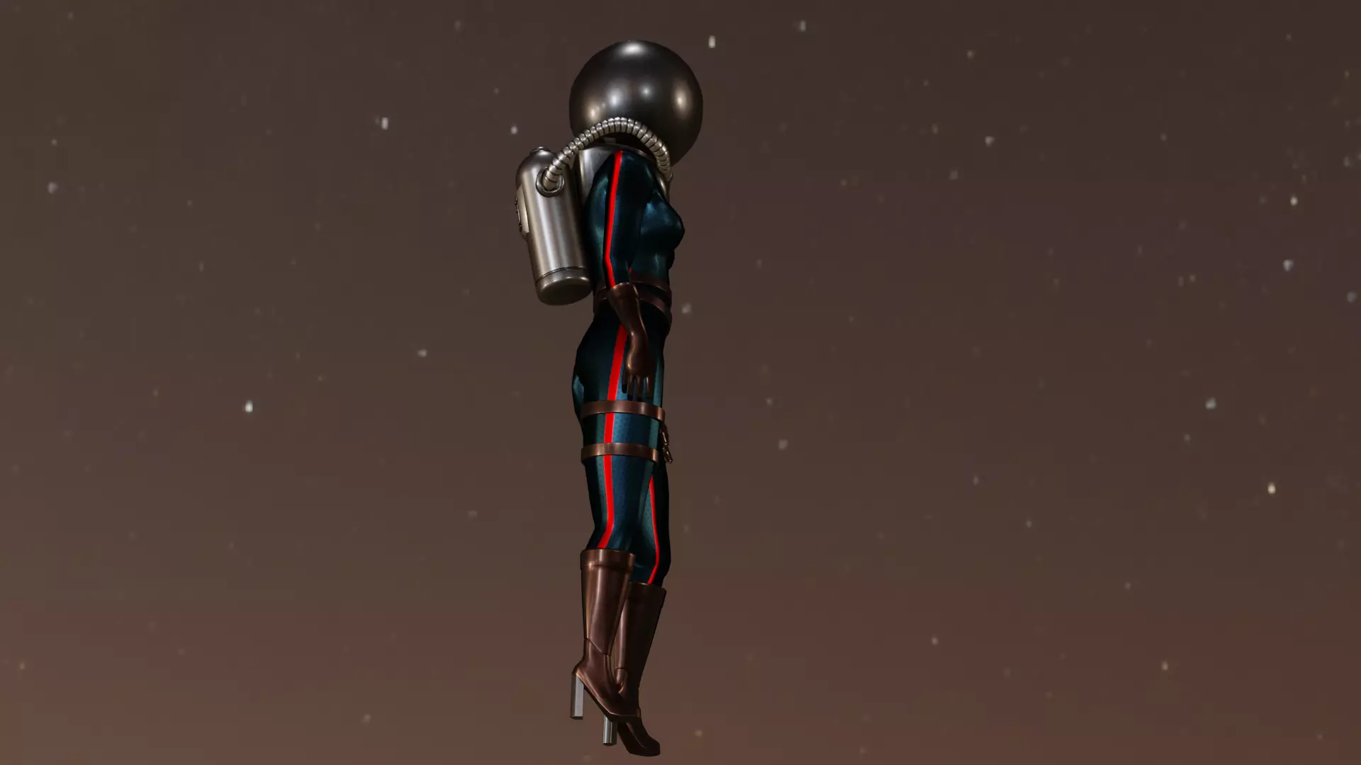 3D model Sci-Fi Astronaut Girl 3D Model VR / AR / low-poly | CGTrader