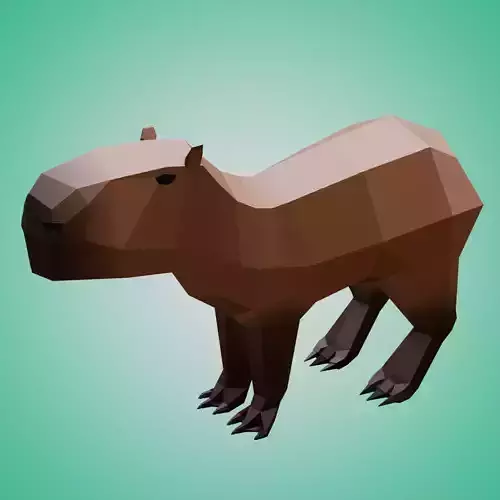 Capybara Low-poly 3D model