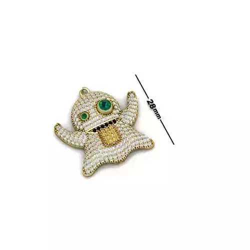 3d ghost zbrush pendant