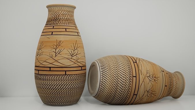 Vase with Dune Aesthetics Free low-poly 3D model