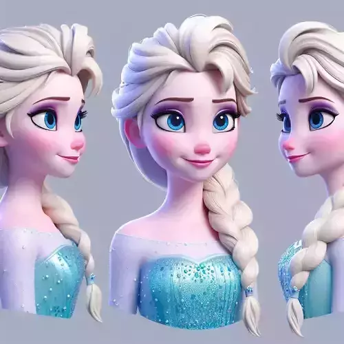Disney Elsa blender Low-poly 3D model