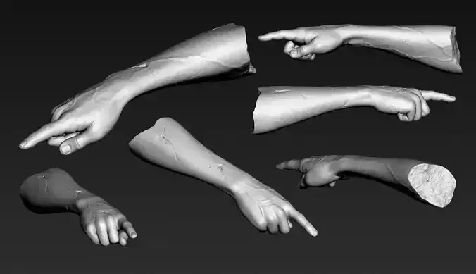Pointing Antic hand 3D print model