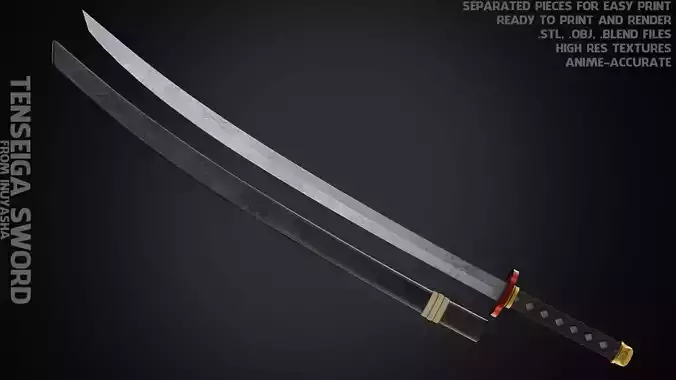 InuYasha Sesshomaru Tensaiga Sword for Cosplay 3D print model