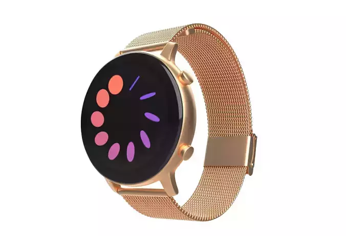 stainless steal watch Low-poly 3D model