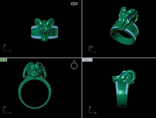 goat ring 3D print model