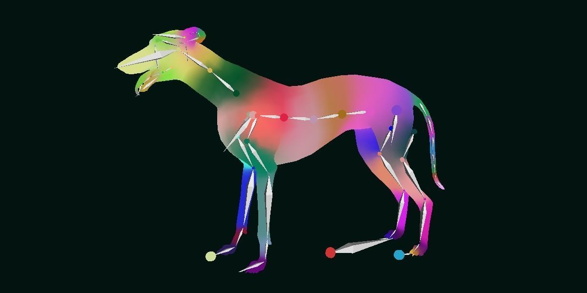 GreyHound Dog Breed Low-poly 3D model_14