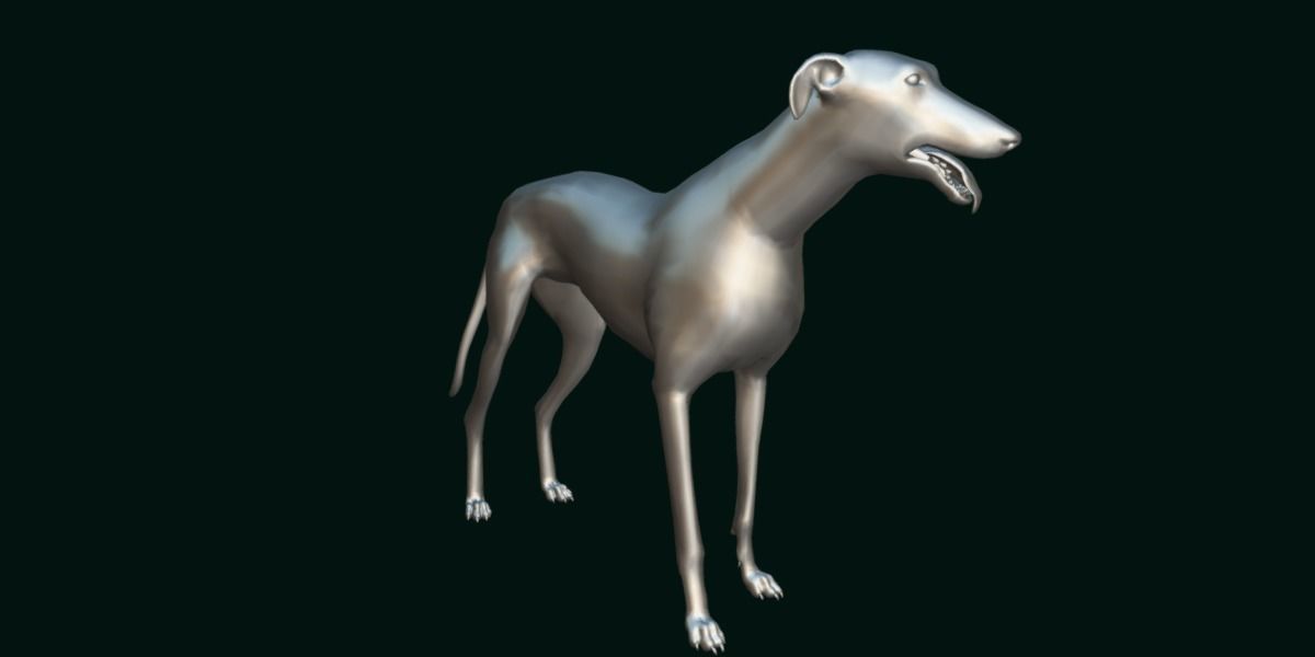 GreyHound Dog Breed Low-poly 3D model_3